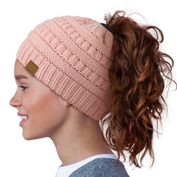 Accessories - 9543 Satin Lined Beanie Hat Silk Lined Winter Hat for Curly Hair Ponytail
